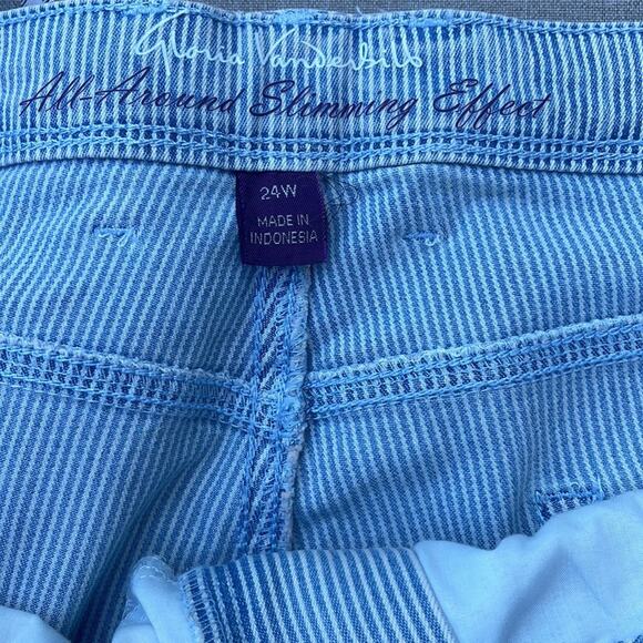 Gloria Vanderbilt blue & white striped shorts size 24W NEW - Picture 4 of 8